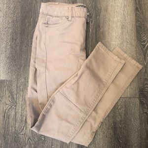 Tan Ribbed Skinny Jeans